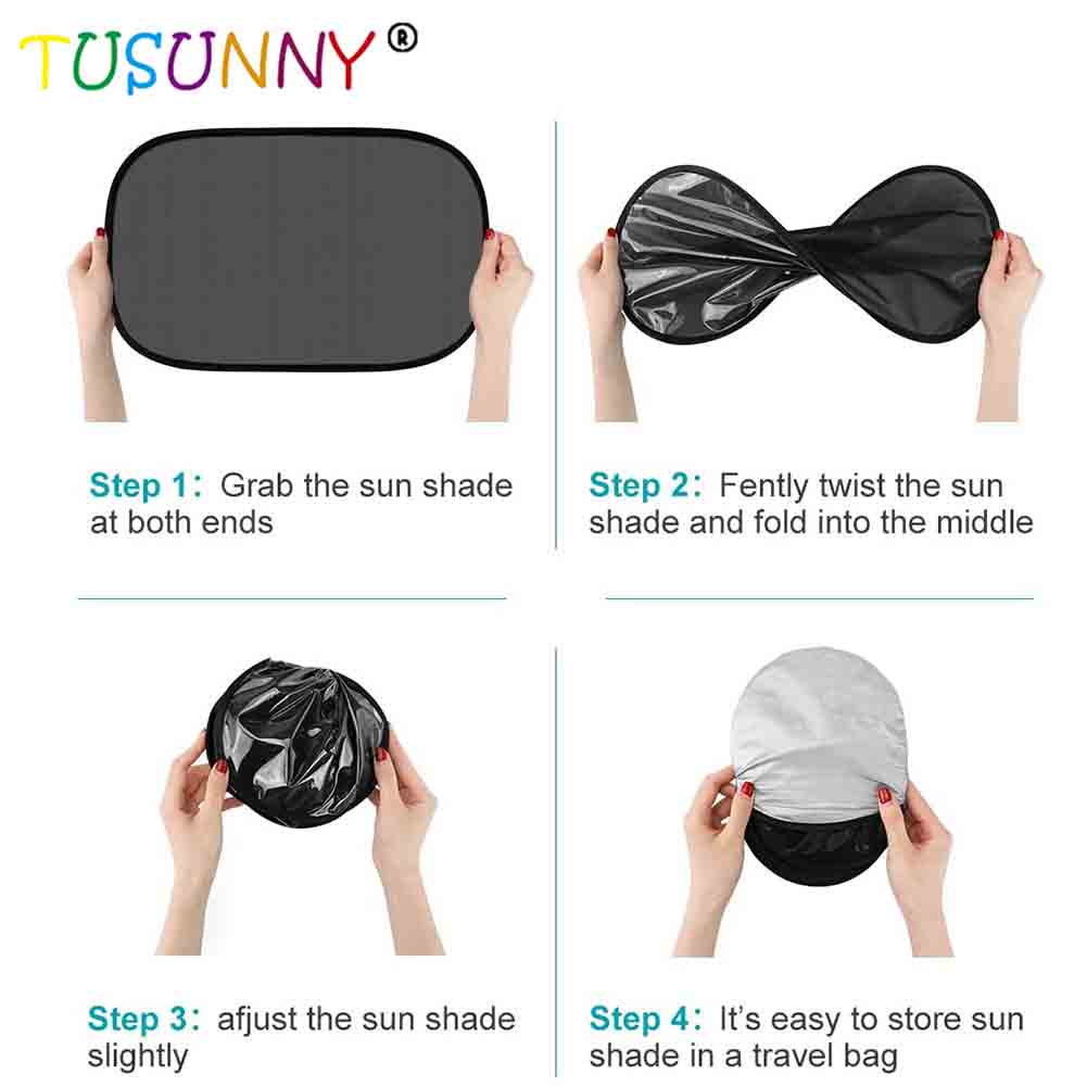 SH1.225 2 Pack Foldable Static Window Sunlight Baby Car Sun Protector