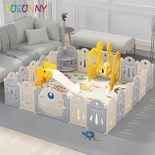 SH1.356 New Arrival Foldable Indoor Plastic Fences for Kids Children Slide for sale Baby Safety Playpen Baby playpen for indoor use