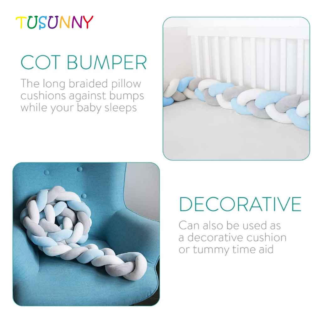 SH1.334 BSCI Factory Breathable Snuggle Baby Bumper Bed Braid  Baby Crib Bumper