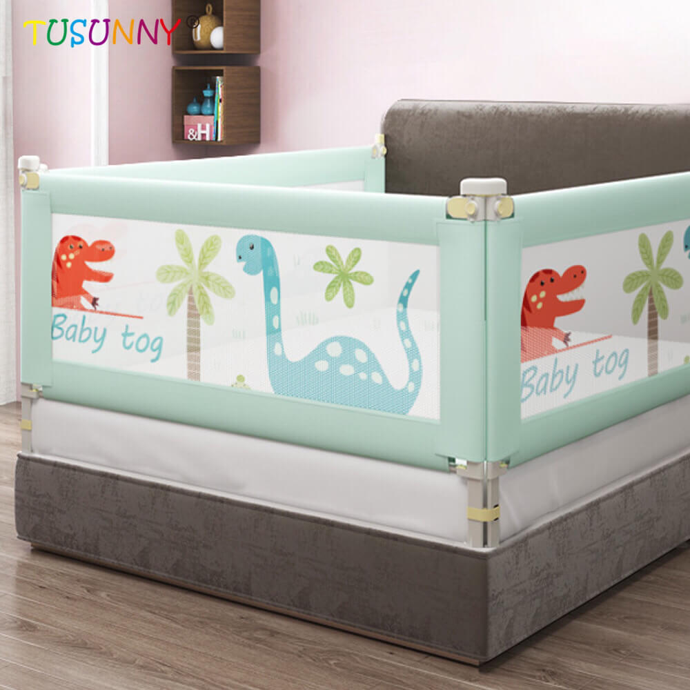 SH23.003 Folding Baby Safety Twin 1Set Protection Fence Breathable Babyproof Infant Crib Bed Rail Babies Barrier