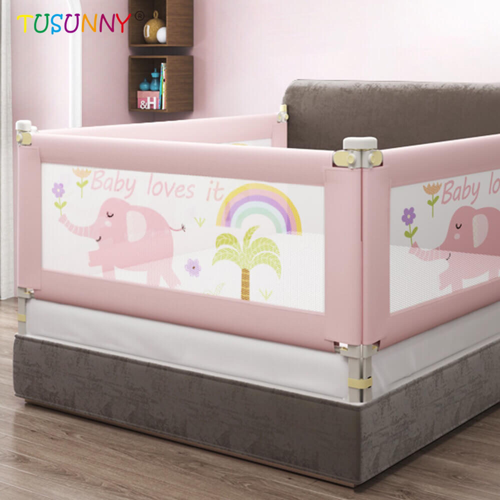 SH23.003 Folding Baby Safety Twin 1Set Protection Fence Breathable Babyproof Infant Crib Bed Rail Babies Barrier