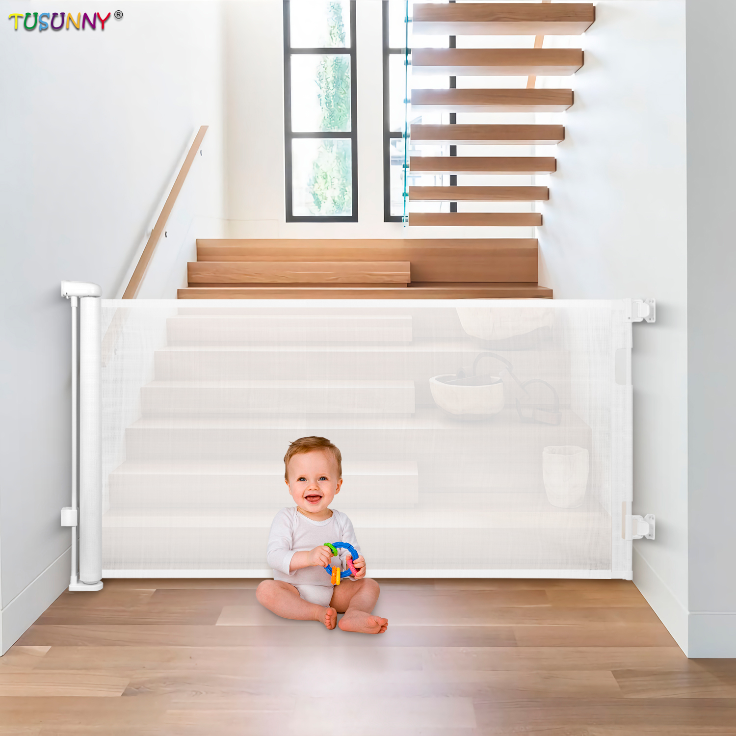 SH20.006B03C Baby Safety Gate Retractable High Quality Adjustable  Baby Safety Gate