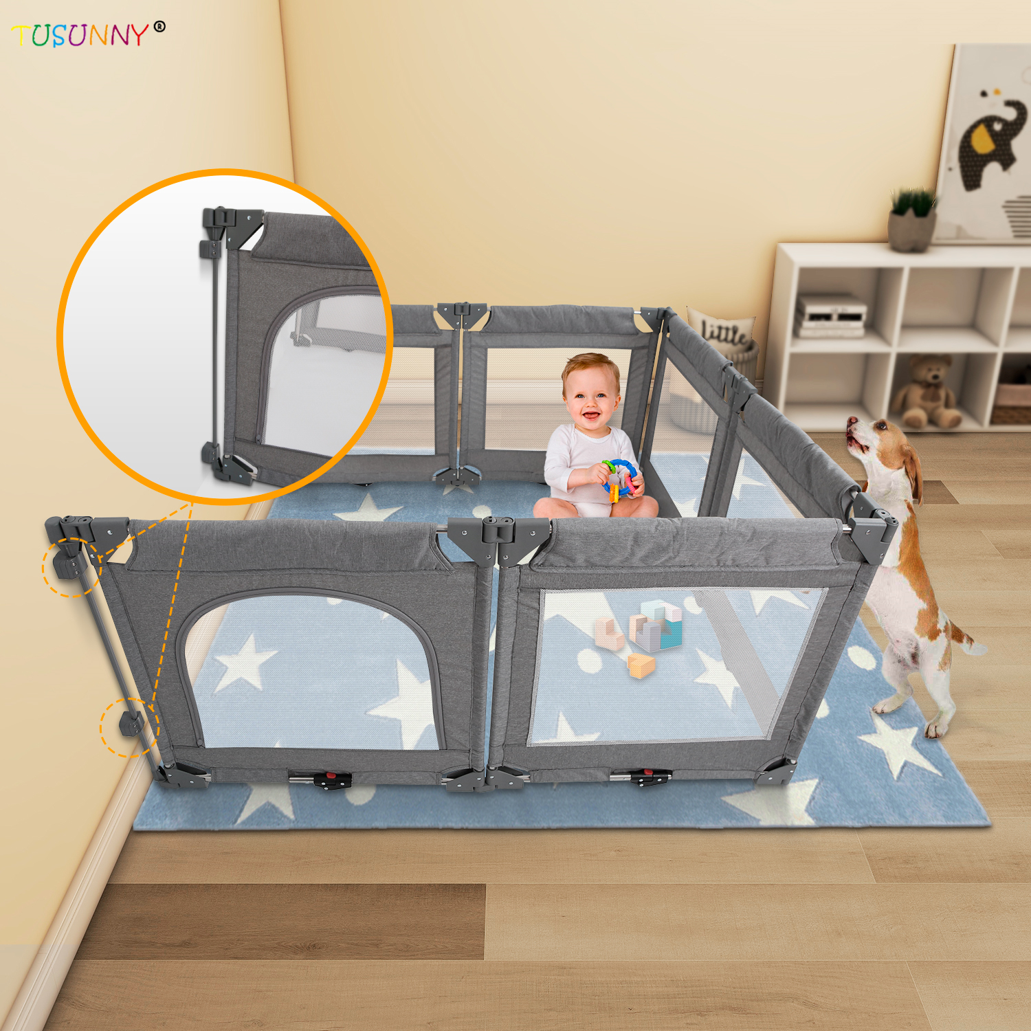 SH1.412B New Redesign Baby Sheet Playpen Foldable Baby Safety Playpen