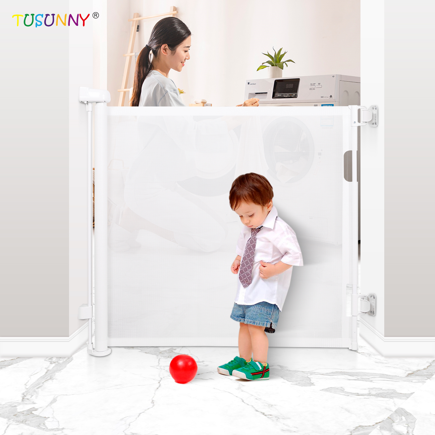 SH20.006DD EN/ASTM Certified Retractable Baby Gate Child Safety Stair Gate for Baby Supplies